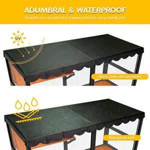 บ้านแมวไม้ 4 ชั้น สำหรับใช้ในร่ม/กลางแจ้ง ขนาดใหญ่ จุแมวได้หลายตัว พร้อมทางเดินผ่านได้ เฟอร์นิเจอร์สำหรับสัตว์เลี้ยง - Product Image 6