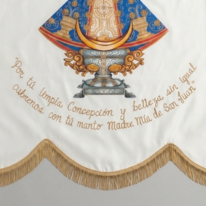 Bandera Decorativa Vintage de Seda Bordada con Flecos para Eventos, Pancarta Personalizada para Exhibición - Product Image 3