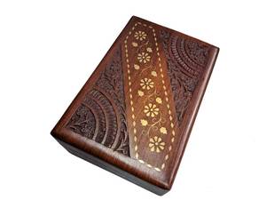 Handmade Wooden <b>Box</b> Rectangle Inlay Flower Design Tabletop Decoration Craft Gift - Product Image 3