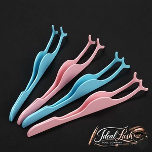 Pinzas de acero inoxidable de punta redonda, duraderas, multicolor, personalizadas, para rizar pestañas, para uso en salón, marca privada - Product Image 1