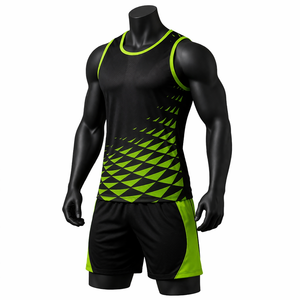Conjunto de Uniforme Deportivo Personalizado para Correr, Camiseta sin Mangas y Pantalones Cortos de Secado Rápido y Transpirables, Traje de Entrenamiento para Equipo - Product Image 2