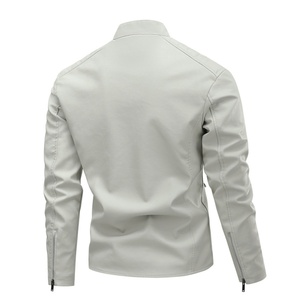 Chaqueta de Cuero para Hombre, Manga Larga, Estilo Clásico, para Todas las Estaciones, Resistente al Viento, Impermeable, Ignífuga, 380g, Color Liso Negro, Rojo, Marrón - Product Image 2