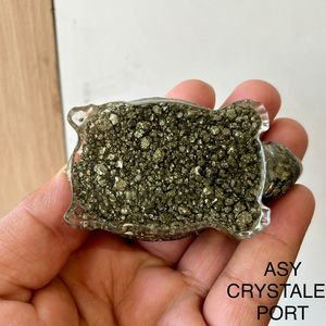 Natural Pyrite <b>Crystal</b> Turtle Feng Shui Wealth Luck Tortoise Resin Healing Stone <b>Animal</b> Carving Home Decor Reiki <b>Crystal</b> Gift - Product Image 6
