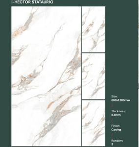 Carreaux de sol pour salon moderne 600x1200mm, aspect marbre poli, en porcelaine, pour villa, école, hôtel, usage commercial - Product Image 5