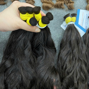Extensiones de cabello humano natural ondulado en color natural, más vendidas, 100% cabello virgen sin procesar, suave y sedoso. - Product Image 3