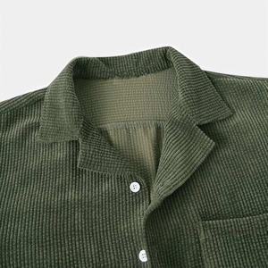 Conjunto de Ropa Informal Transpirable para Hombre, Camisa con Botones y Pantalones Cortos a Juego, Traje Ligero de Dos Piezas - Product Image 3