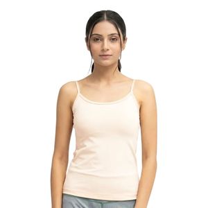 Camiseta sin mangas beige para mujer, con tirantes finos, cuello redondo, color liso, básica, informal, de verano, personalizable - Product Image 1