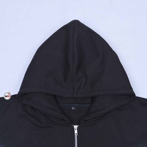 Factory MRI Made <b>Mens</b> Black Hooded Zip-Up Sweatshirt Regular Fit Cotton Polyester Material Casual Autumn Wear Hoodies <b>for</b> <b>Mens</b> - Product Image 3