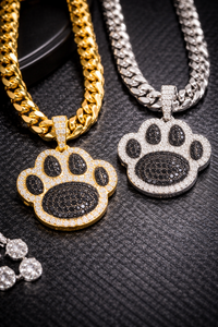 จี้เงินแท้ 925 ประดับเพชรโมอิสซาไนต์ รูปอุ้งเท้าสัตว์ ดีไซน์เก๋ สร้อยคอสำหรับงานปาร์ตี้ สไตล์ฮิปฮอป ของขวัญสำหรับคนรักสัตว์เลี้ยง สุนัข แมว - Product Image 5