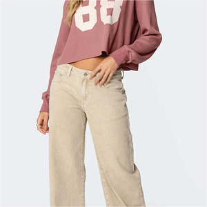 Sweat-shirt à col rond pour femme, manches longues, uni, décontracté, avec broderie doublée en tissu éponge 300g, idéal pour l'hiver - Product Image 6