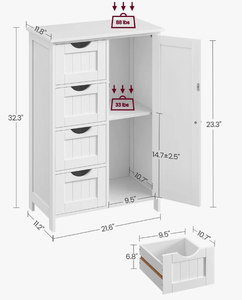 Armario de Almacenamiento de Madera Blanca Hecho a Mano, Diseño Tradicional, Organizador de Múltiples Niveles para Decoración y Mobiliario Moderno para el Hogar - Product Image 3