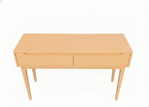 Mesa Consola Redonda Moderna de Roble Macizo con 2 Cajones, Mueble Ecológico para Sala de Estar en Espacios Modernos - Product Image 5