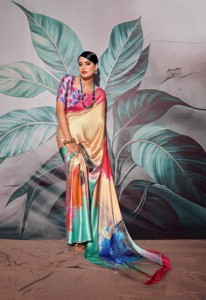 Pure <b>Satin</b> Silk Zari Weaving Elegant Party Saree with <b>Blouse</b> for Women - Product Image 4