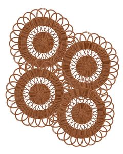 Handmade Round Bamboo Table Mats 450mm Bohemian Style With Green Pattern <b>Placemats</b> - Product Image 6
