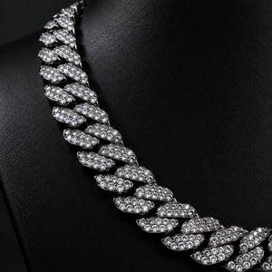 Chaîne cubaine de luxe en moissanite VVS 14 mm, testée au diamant, en argent 925, collier glacé, bijoux hip-hop pour hommes, coffret cadeau - Product Image 2