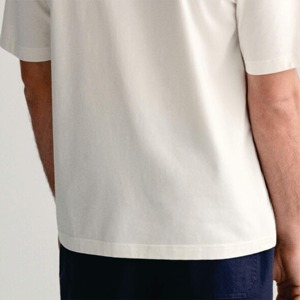 Men's <b>White</b> Cotton T-Shirt Regular Fit O-Neck Short Sleeve Casual Solid Color Jersey Knitted <b>Plain</b> Dyed - Product Image 4