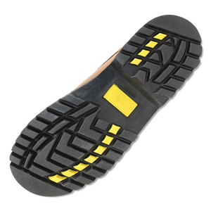 Bottes de travail en cuir noir pour hommes, bout rond, semelle extérieure en caoutchouc antidérapante, chaussures de randonnée toutes saisons - Product Image 6