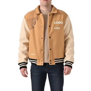 Customized Men's Varsity Jacket Plus Size Oversize Stand Collar Canvas Fabric Breathable Quick Dry OEM Service High Quality - Product Image 1