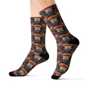 Calcetines de Trabajo con Diseño de Hongos Psicodélicos Coloridos, Impresión Digital, Transpirables, Casuales para Adultos - Product Image 6
