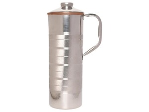 Carafe en cuivre moderne et écologique avec poignée, martelée à la main, pour la décoration de fêtes, l'eau et les boissons en cuisine, petite carafe à eau en métal - Product Image 4