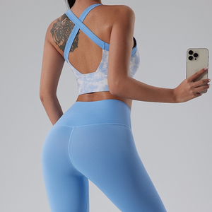 Soutien-gorge de sport sans coutures pour femme, haut de yoga antichoc à maintien moyen, dos nageur - Product Image 3