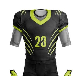 Ensemble d'uniformes de football américain personnalisés de qualité supérieure, manches courtes, taille plus, couleur et logo personnalisés, 100% polyester - Product Image 4