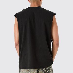 Men's Black Sleeveless O-Neck Tank Top Solid Woven Casual <b>Muscle</b> <b>Vest</b> Plus Size Athletic Workout Wear Quick Dry Breathable - Product Image 2