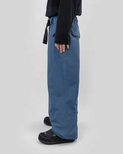Blue Snow Pants Wide Leg <b>Waterproof</b> Ski <b>Trousers</b> Adjustable Waist Winter Outdoor Wear Loose Snowboarding Pants - Product Image 3
