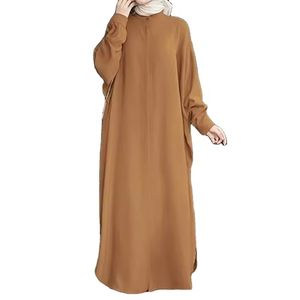 Abayas de Secado Rápido y Transpirables para Mujer, Mangas Largas, Abaya de Alta Calidad al por Mayor, Abaya Musulmana para Mujer en Color Sólido, Servicios OEM - Product Image 3