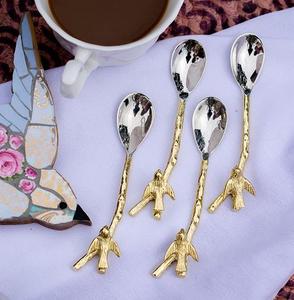 Wholesale Gold Color Bird Shape Handle <b>Coffee</b> Dessert <b>Spoon</b> in Bulk Rate - Product Image 2