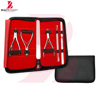 Nuevo Set de Instrumentos de Podología de Acero Inoxidable con Hoja Curva, 7 Piezas, Herramientas para el Cuidado de los Pies, Estuche de Cuero PU, Profesional, Quirúrgico