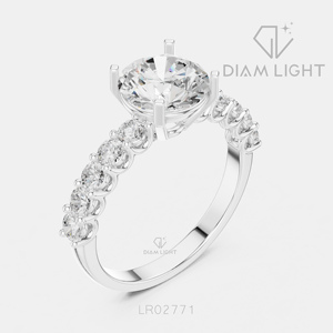 Bague de fiançailles en or blanc 14 carats avec diamant de laboratoire rond de 1,87 carat, certifiée IGI, bijoux fins pour femmes, cadeau - Product Image 2