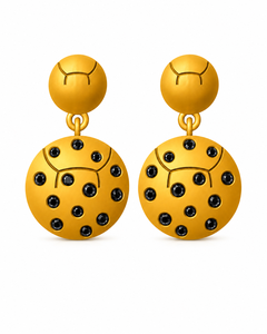Gold Plated Round Drop 925 Sterling Silver Earrings Geometric Dangle Earrings <b>Statement</b> <b>Jewelry</b> for Party Wedding Gift - Product Image 2