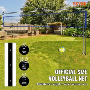 Set de Voleibol Portátil Profesional para Exteriores con Postes de Acero de Altura Ajustable y Sistema de Red con Bomba de PVC para Canchas - Product Image 2