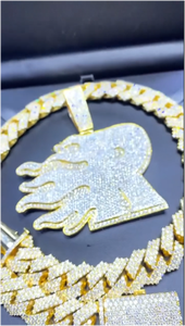 Collier pendentif chaîne hip-hop unisexe en argent sterling S925 avec moissanite VVS couleur D taille brillant rond personnalisable CONCEPTION - Product Image 2