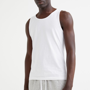 Wholesale Custom Cotton Solid <b>Stringer</b> Gym <b>Vest</b> Fitness Singlet Workout Muscle Bodybuilding Men's Tank Top with Button Diamonds - Product Image 1