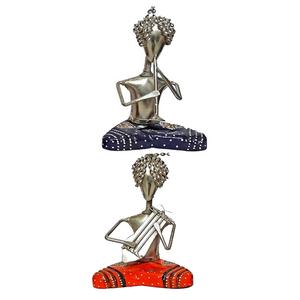 Listo para Exportar: Set de Músicos Sentados de Metal y Madera, Artesanía Tradicional Rajasthani Antigua, Decorativo para el Hogar, Artículo de Regalo - Product Image 5