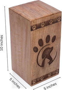 Urne en bois pour cendres d'animaux de compagnie, urnes funéraires en bois pour cendres de chats et de chiens, urnes en bois de rose à prix réduit - Product Image 2