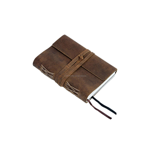 Acheter Journal intime en cuir véritable Carnet de notes en cuir fait à la main en coton blanc avec fermeture à sangle en cuir Produits laitiers de voyage - Product Image 3