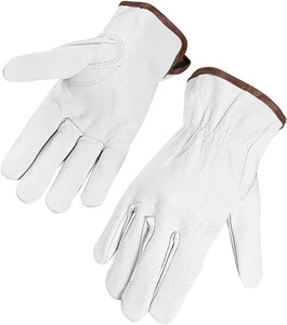 Gants de sécurité en coton, bracelet élastique, texture lisse, antidérapants, usage général, blanc - Product Image 4