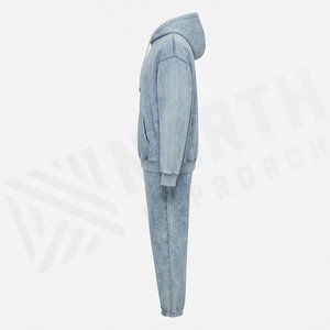 Ensemble de jogging vintage personnalisé deux pièces, imprimé DTG, survêtement évasé, délavé au soleil, délavé à l'acide, vêtements pour hommes couleur personnalisée - Product Image 3