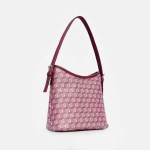 Women's <b>Large</b> Capacity Old Flower Design <b>Crossbody</b> Tote <b>Bag</b> One-Shoulder Solid Color with Zip Closure Polyester Lining - Product Image 2