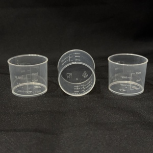 Gobelet doseur en plastique PP APS, forme cylindrique, fond plat, durable, résistant à la chaleur, facile à lire, large ouverture (32 mm), transparent - Product Image 6