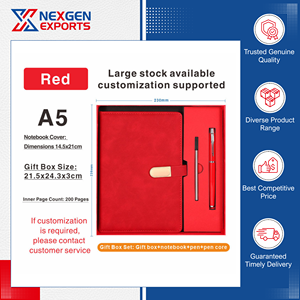 Worldwide Selling Eco-friendly Customizable Premium Quality Luxurious Hardcover PU Leather Business <b>Notebook</b> Gift <b>Set</b> India's - Product Image 6