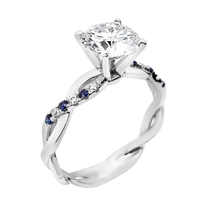 14K Gold Brilliant Cut Lab Grown Diamond Filled Engagement <b>Ring</b> Lab Grown Diamond Side Stones Trendy Women's IGI Certified - Product Image 4