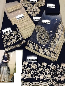 Traje de gasa bordado indio paquistaní, Gharara bordado pesado, gran oferta, 2021 - Product Image 2