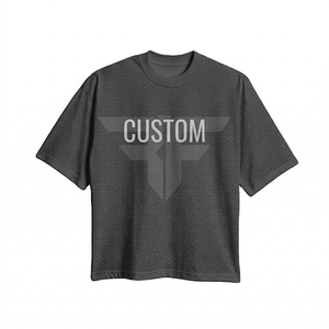 T-shirt de sport oversize à manches courtes en maille, séchage rapide, pour la gym et le basketball - Product Image 1