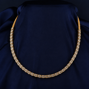 Colliers en or jaune 18 carats plaqué or, sertis de moissanite, coupe émeraude classique, ensemble de bijoux pour femmes - Product Image 5