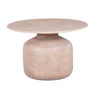 Table basse ronde moderne pour salon, table centrale en bois avec base sur piédestal, mobilier contemporain pour la maison