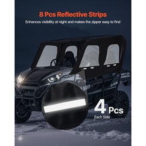 Pare-brise Kawasaki Teryx4 2012-2022, cabine, portes supérieures, pare-brise imperméable et coupe-vent, kit de fenêtres latérales souples pour UTV - Product Image 6